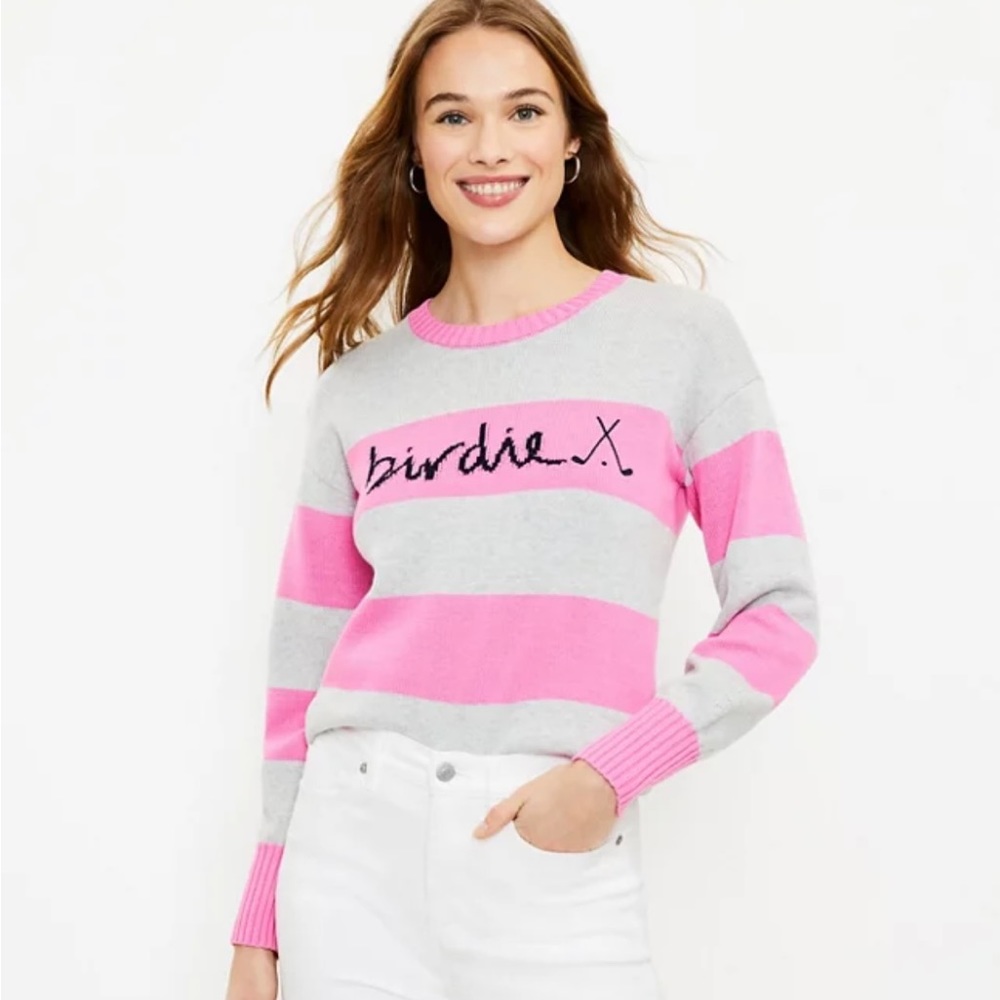 LOFT Striped Birdie Golf Lover's Sweater. Never worn